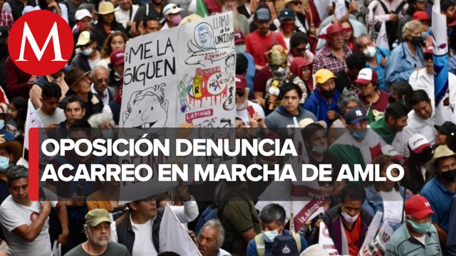 Opositores denuncian acarreo y amenazas durante marcha