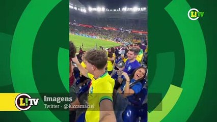 Germán Cano com seu filho vendo jogo do Brasil hoje!!