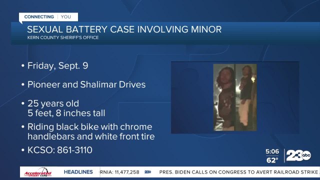 Kern County Sheriff's Office seeks suspect in a sexual battery case involving a minor