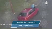 Conductor intenta fugarse luego de arrollar a motociclista, pero ciudadanos se lo impiden 