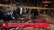 Ağaçlık alana uçan otomobilde yangın çıktı: 1'i polis 2 kişi hayatını kaybetti