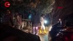 Eyüpsultan'da ağaçlık alana uçan otomobilde yangın çıktı: 1'i polis, 2 ölü