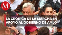 Con mariachis y marimba, manifestantes de izquierda arropan a AMLO ante tibia amenaza de la derecha