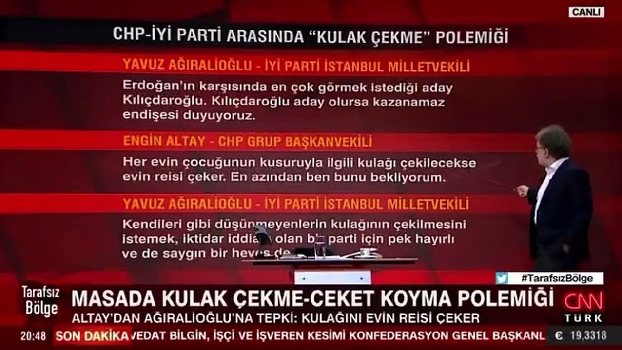 CNN Türk yayınında Ahmet Hakan konuşurken duyulan ses gündem oldu