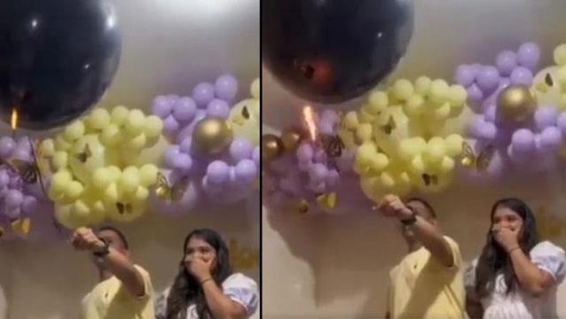 Cinsiyet öğrenme partisinde korkunç anlar: Sakın kimse bunu denemesin