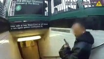 Polícias e civil salvam homem que caiu na linha do metro em Nova Iorque