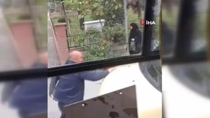 Minibüsçülerin tekmeli yumruklu kavgası kamerada