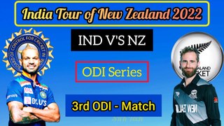New Zealand V'S India 3rd ODI playing 11 2022