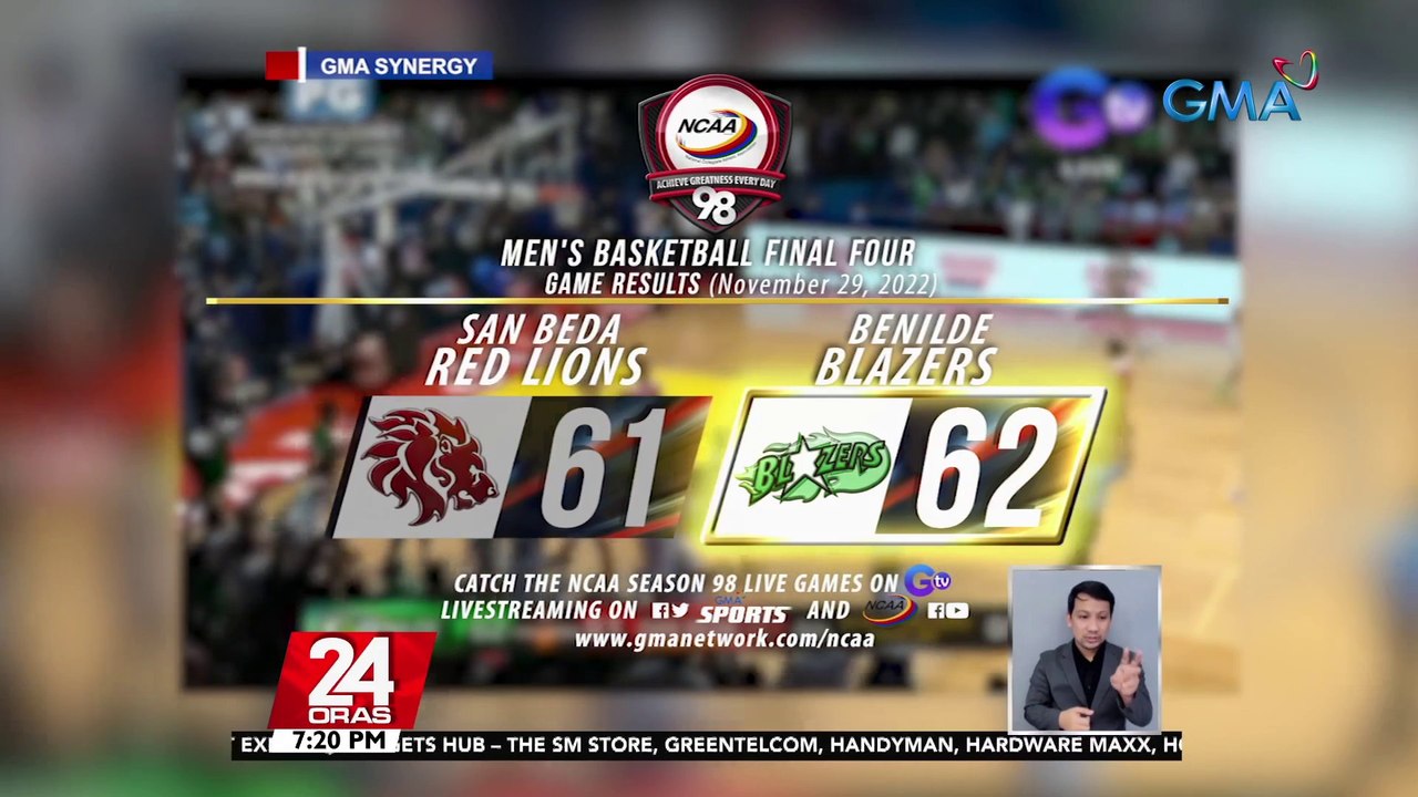 CSB Blazers, pasok na sa NCAA Season 98 Finals ng Men's Basketball matapos talunin ang San Beda Red Lions | 24 Oras