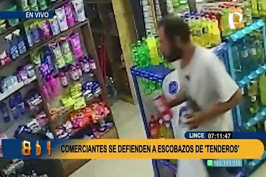 Cansados de los robos: comerciantes se defienden a escobazos de 'tenderos' en Lince