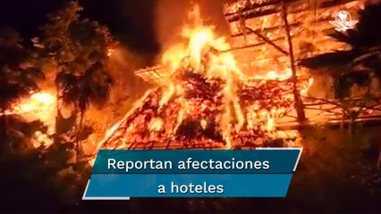 Así fue el incendio en isla de Holbox