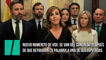 Nuevo numerito de Vox: se van del Congreso después de que retiraran la palabra a una de sus diputadas
