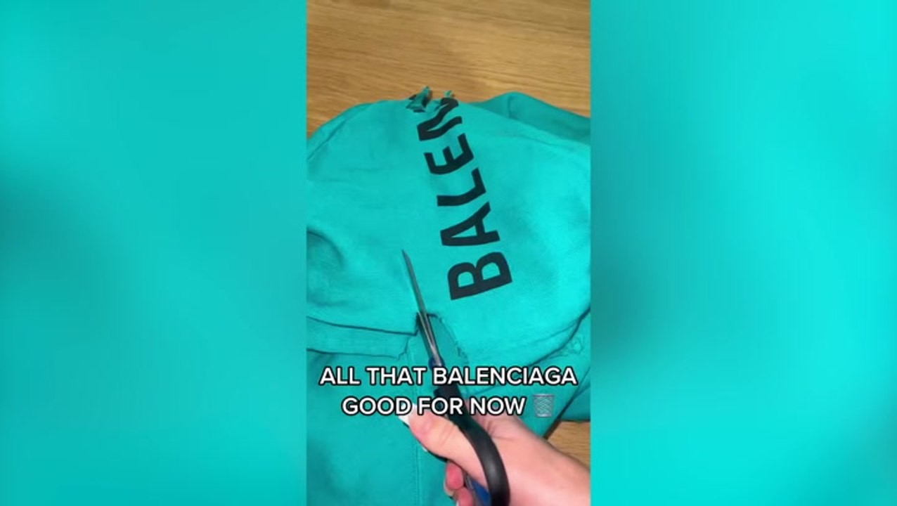 Influencer films herself destroying £2,300 worth of Balenciaga clothes after teddy bear ad