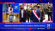 Congreso: presentan tercera moción de vacancia contra Pedro Castillo