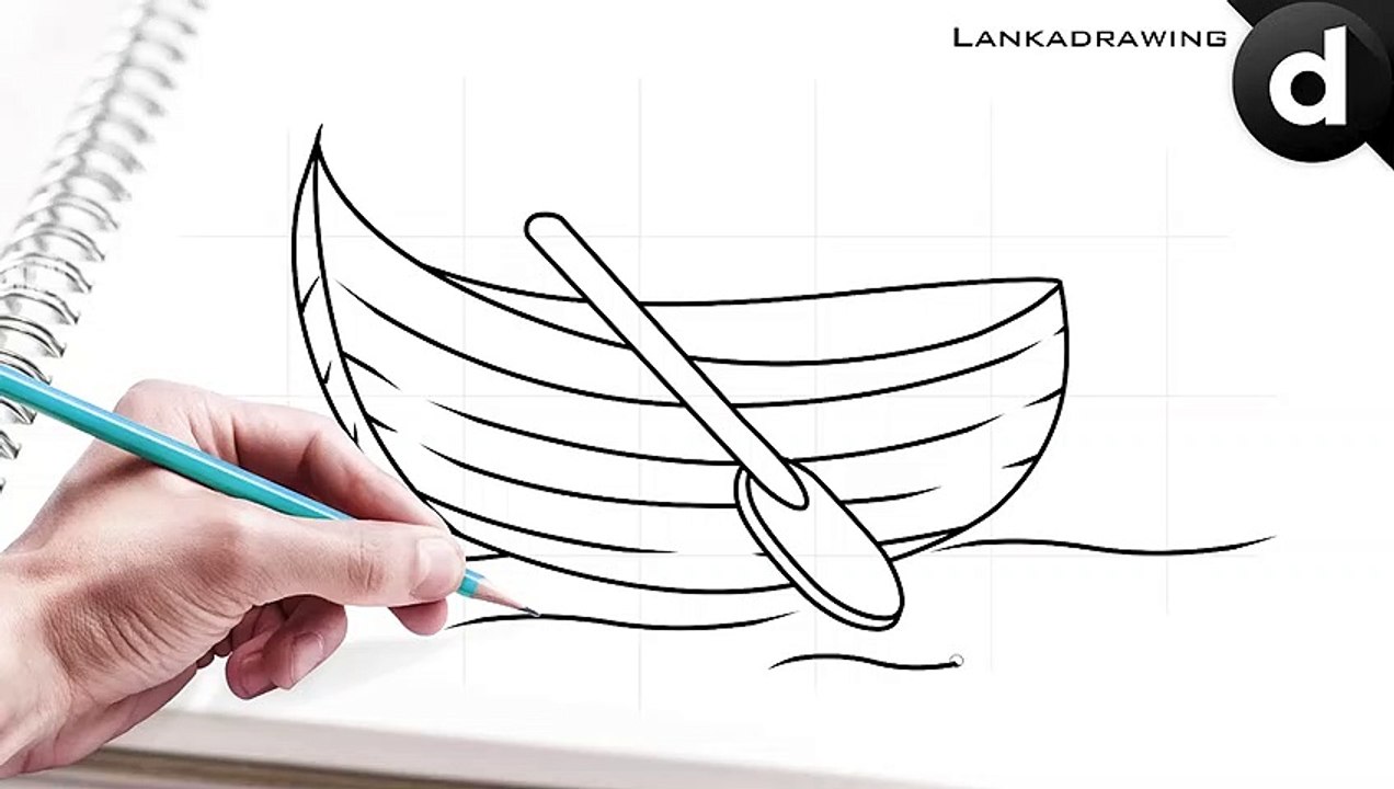 cara menggambar perahu kayu kecil sederhana dan mudah