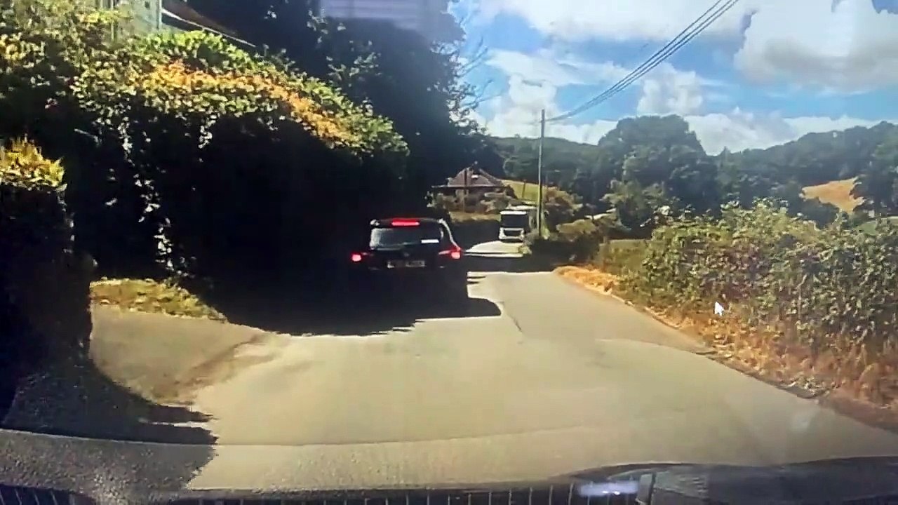 Garbage Truck Rolls Down Hill