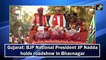 Gujarat: BJP National President J P Nadda holds roadshow in Bhavnagar