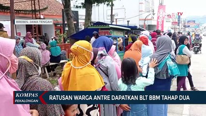 Ratusan Warga Antre Dapatkan BLT BBM Tahap Dua