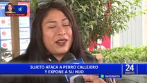 VES: sujeto ataca a perro callejero con el coche donde iba su pequeño hijo