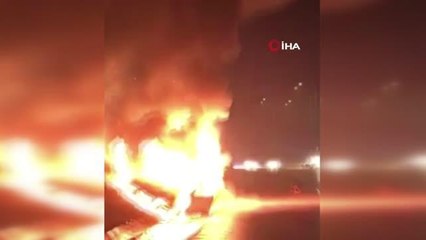 Bursa'da seyir halindeki otomobil alev topuna döndü