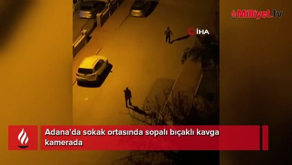 Bıçaklı sopalı kavga görüntülendi