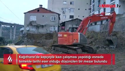 Kağıthane'deki kazıda kafatası ve iskelet bulundu, gören şoke oldu
