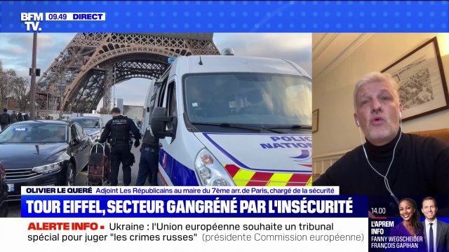 Insécurité au pied de la Tour Eiffel: pour Olivier Le Quété, adjoint au maire du 7ème arrondissement, sécuriser le Champ-de-Mars est une nécessité