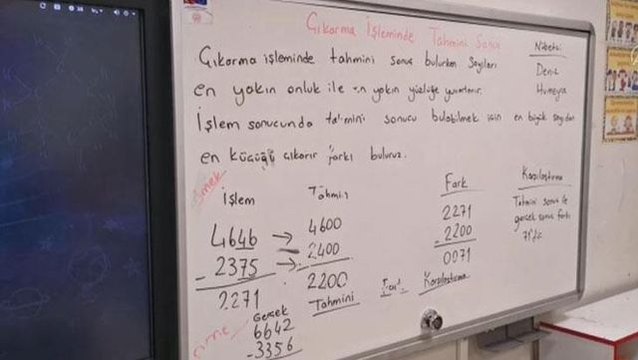 Teröristlerin katlettiği Ayşenur öğretmenin tahtaya yazdığı son notlar görüntülendi