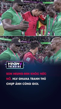 SON HEUNG-MIN KHÓC NỨC NỞ HLV GHANA TRANH THỦ CHỤP ẢNH CÙNG IDOL