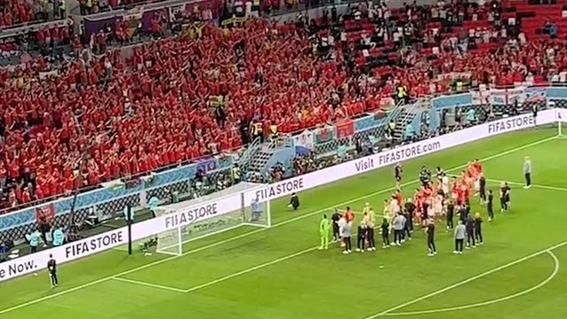 Wales fans sing national anthem to team as Dragons bow out of World Cup after England loss