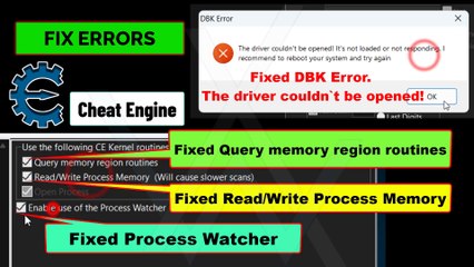 Cheat Engine DBK Error, The driver couldn't be opened! It's not loading or not responding