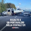 Giave, Sardegna: assalto a un portavalori, auto in fiamme in mezzo alla strada e spari