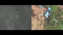 Bombeiros usam câmera térmica em busca de pessoas no deslizamento na BR-376, em Guaratuba