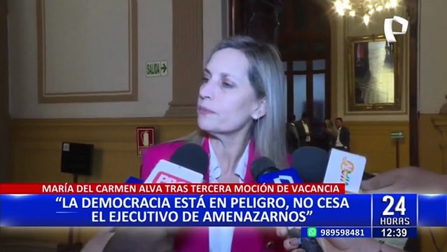 María del Carmen Alva: La democracia está en peligro, el Ejecutivo no deja de amenazarnos