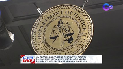 UN Special Rapporteur Singhateh, bibisita sa DOJ para matalakay ang pang-aabuso sa mga kabataan at kababaihan sa bansa | News Live