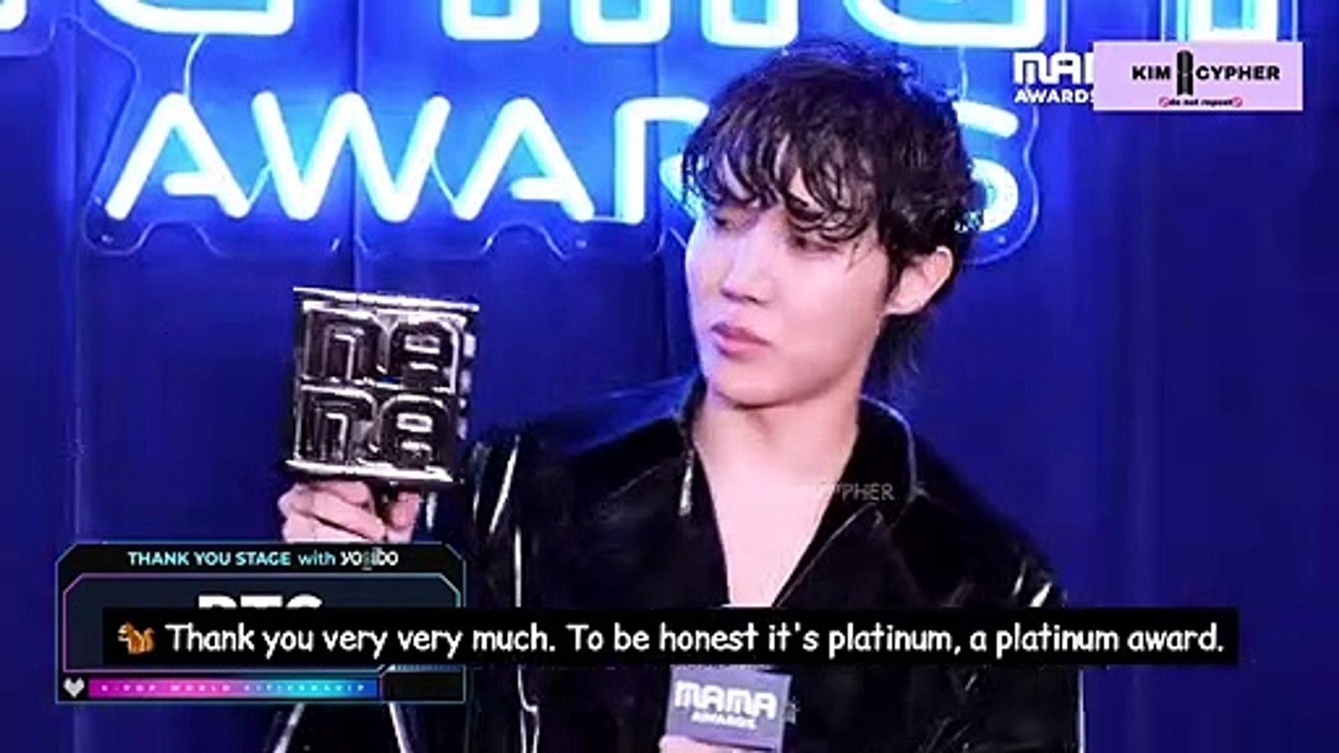ENG SUB] THANK YOU STAGE BYS JHOPE MAMA 2022 X2 PLATINUM AWARD BTS