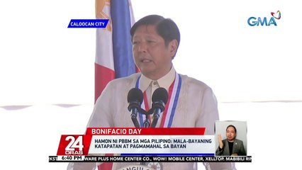 Hamon ni PBBM sa mga Pilipino: mala-bayaning katapatan at pagmamahal sa bayan | 24 Oras