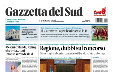 Rassegna stampa 1-12-22 edizioni Calabria