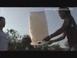 White travel sized Sky Fire Lantern launch in Thailand