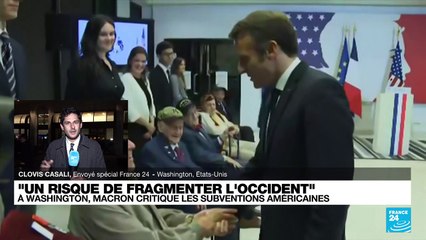 À Washington, Emmanuel Macron critique les subventions américaines