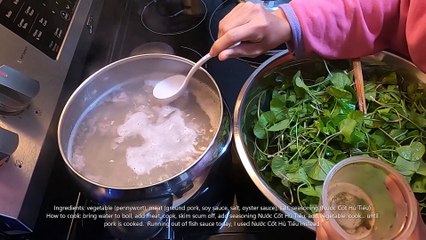 Everyday Soup - Vegetable and Pork Soup - Pennywort and Ground Pork Soup - How to Cook at Home