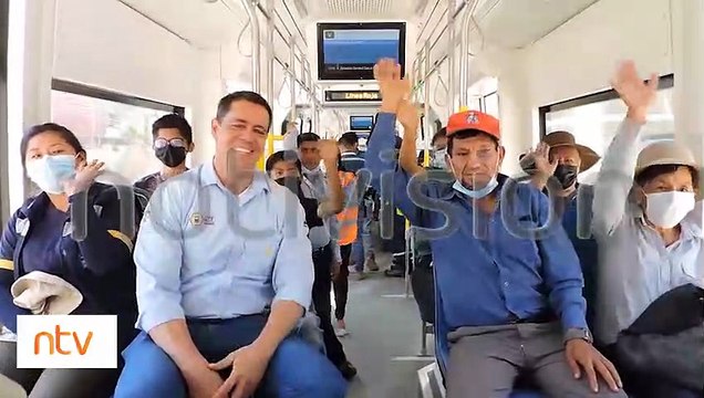 Tren Metropolitano llegó hasta Quillacollo, realizaron un viaje de inspección