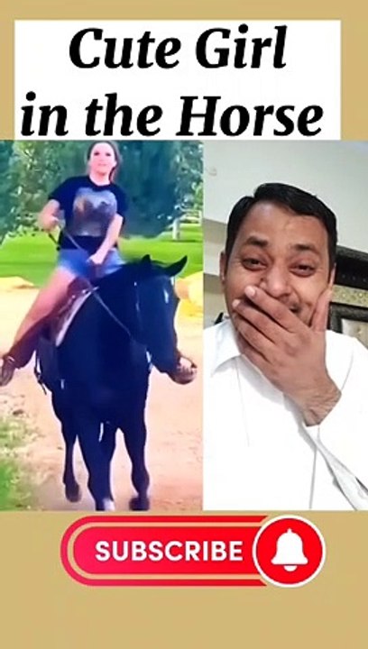 Cute Girl in the horse #shorts #funny #viral