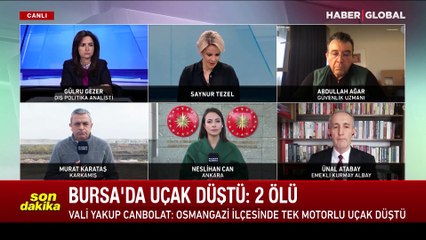 Bursa Osmangazi'de tek motorlu uçak düştü! Vali: İki kişi hayatını kaybetti
