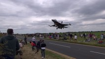  Turkish F-16 Pilot Ducks Under The Glide Slope, Low Over The Plane Spotters