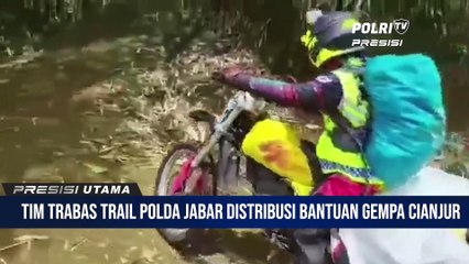 Tim Trabas Trail Polda Jabar Distribusi Bantuan Gempa Cianjur