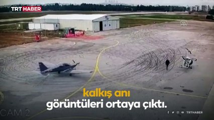 Bursa'da düşen uçağın kalkış anı kamerada