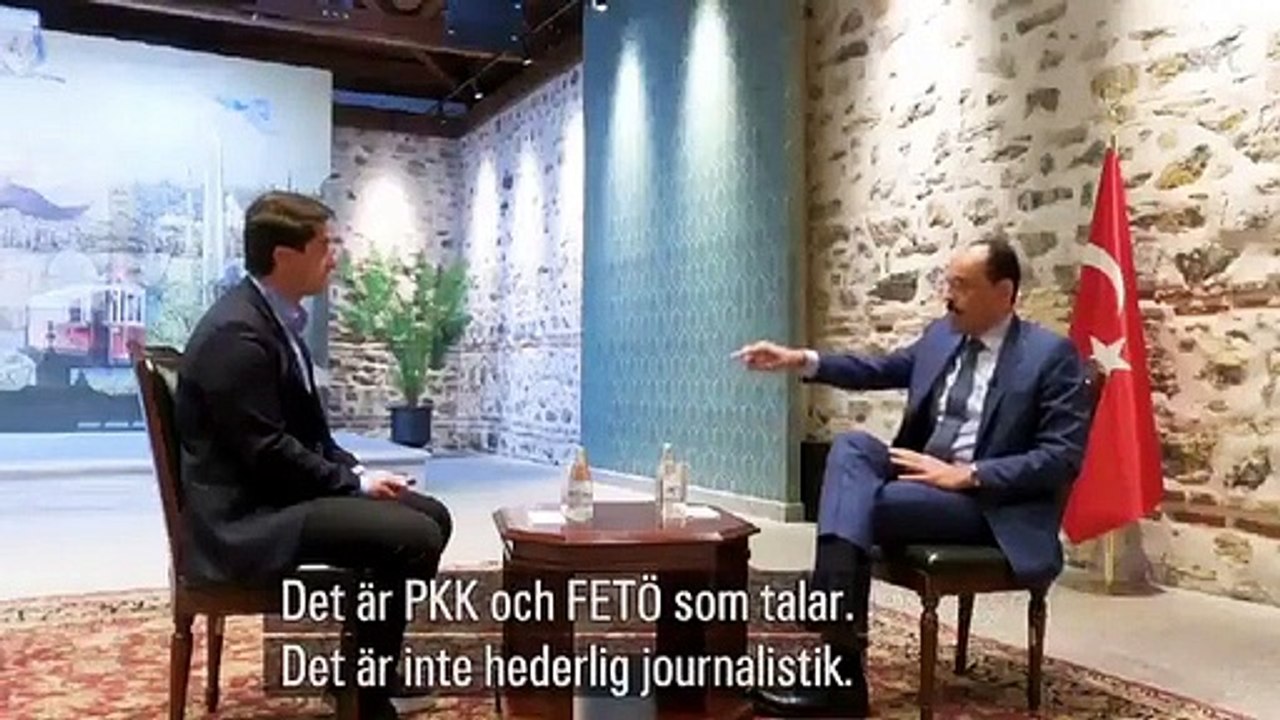 İbrahim Kalın, İsveçli gazetecinin sorusuna kızdı, yayını yarıda kesti