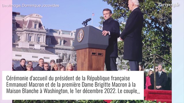 Brigitte Macron ultra élégante à la Maison Blanche : look automnal au bras d'Emmanuel, Jill Biden flashy