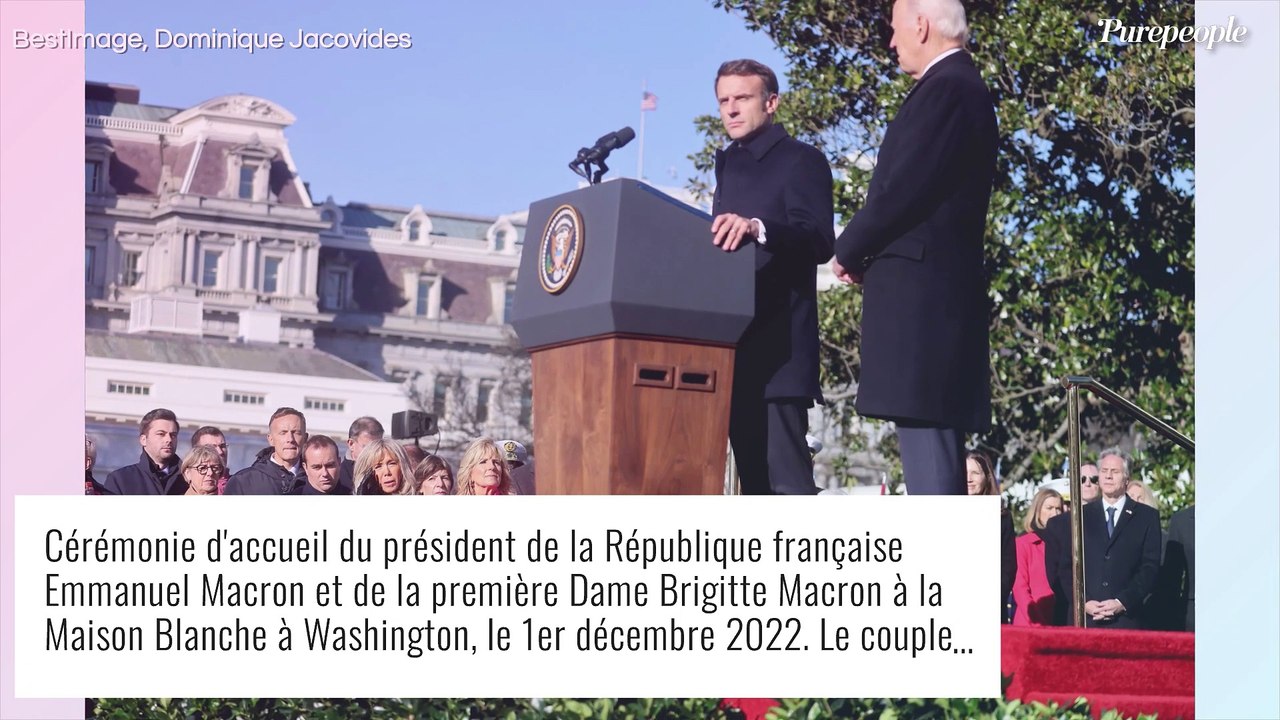 Brigitte Macron ultra élégante à la Maison Blanche : look automnal au bras d'Emmanuel, Jill Biden flashy